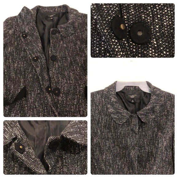 TALBOTS Petites Charcoal Tweed Jacket Blazer/Preowned - Picture 8 of 17